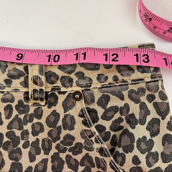 NWT Leopard Print Jean Mini Skirt With Front Pockets Size S - Picture 6 of 7